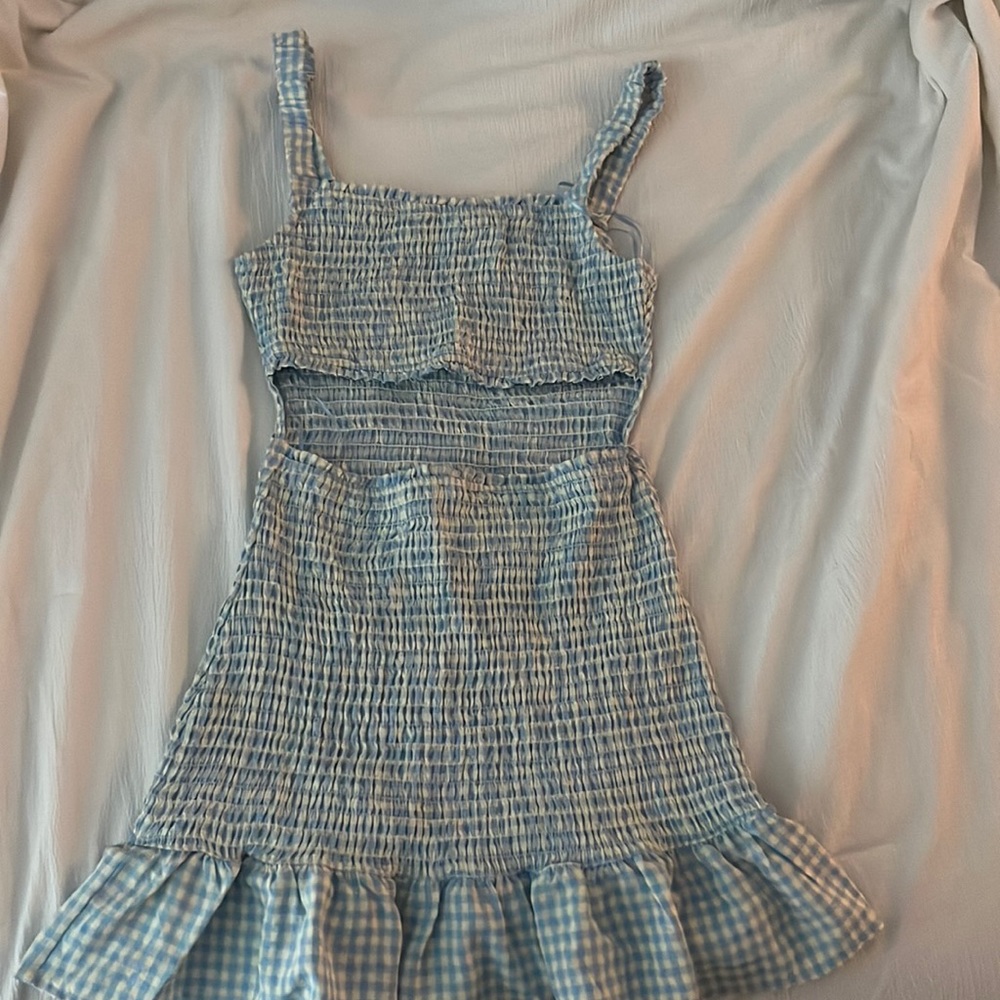 Super cute blue and white plaid dress!!